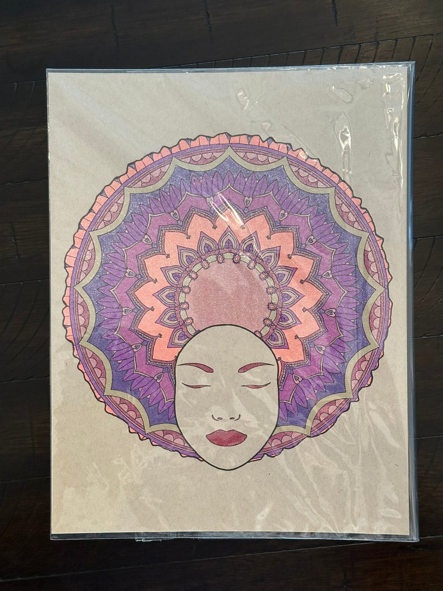 Bright Hair Mandala Print