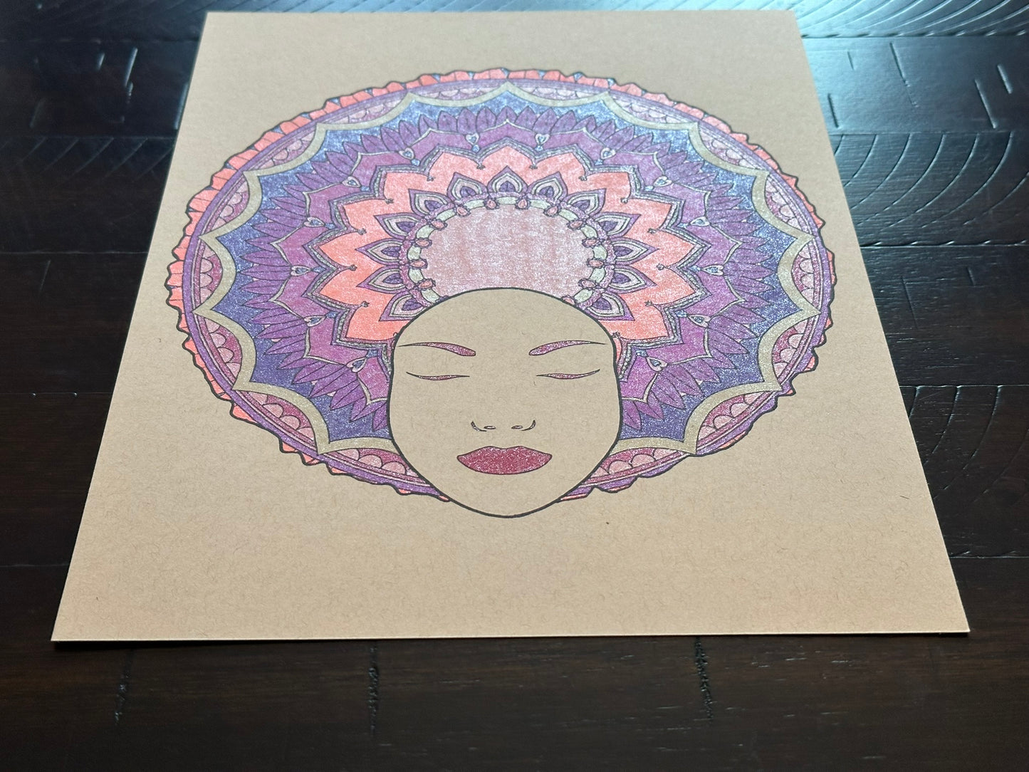 Bright Hair Mandala Print