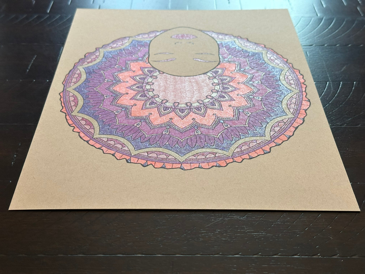 Bright Hair Mandala Print