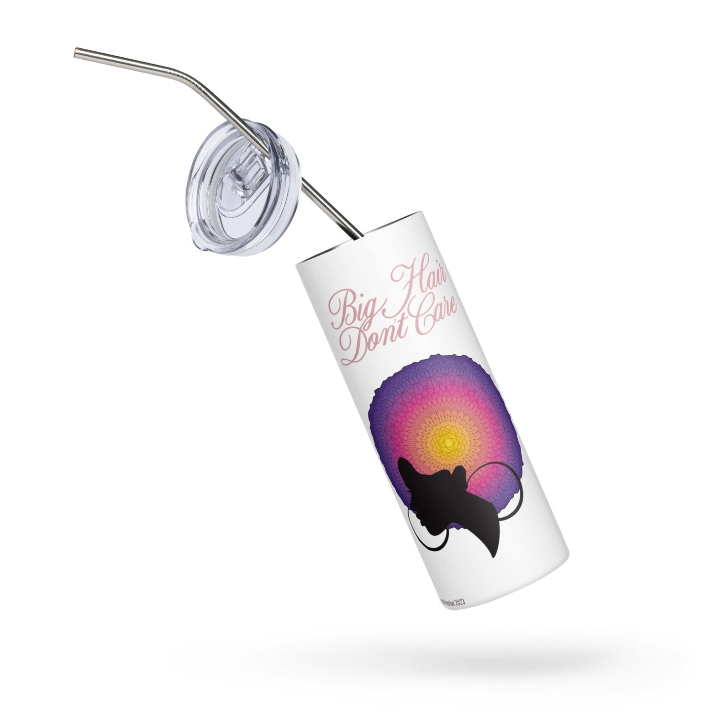 Stainless steel tumbler with Big Hair Design