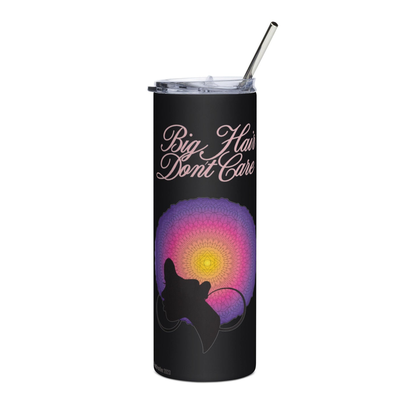 Stainless steel tumbler with Big Hair Design