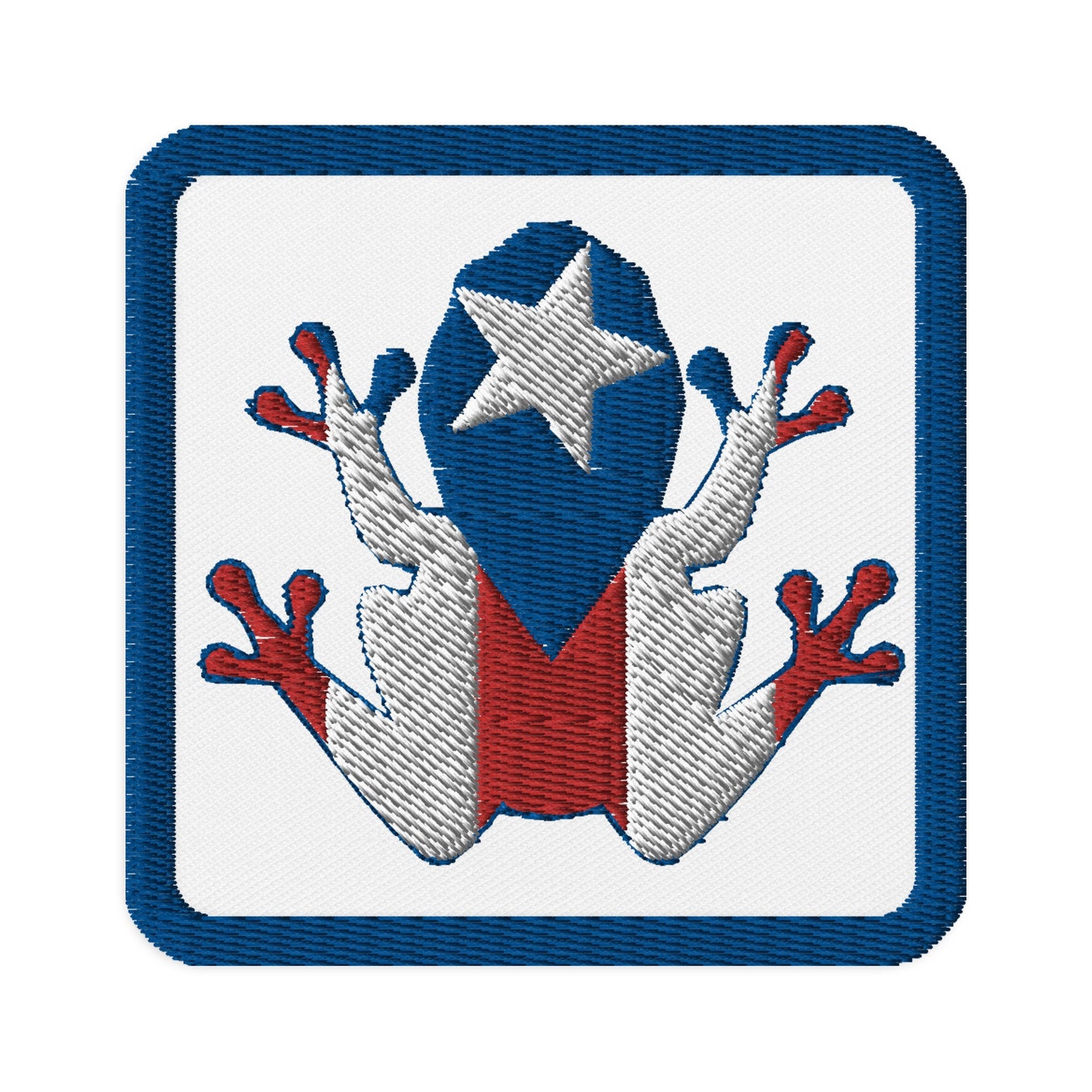 Embroidered patches with Coqui Frog Design