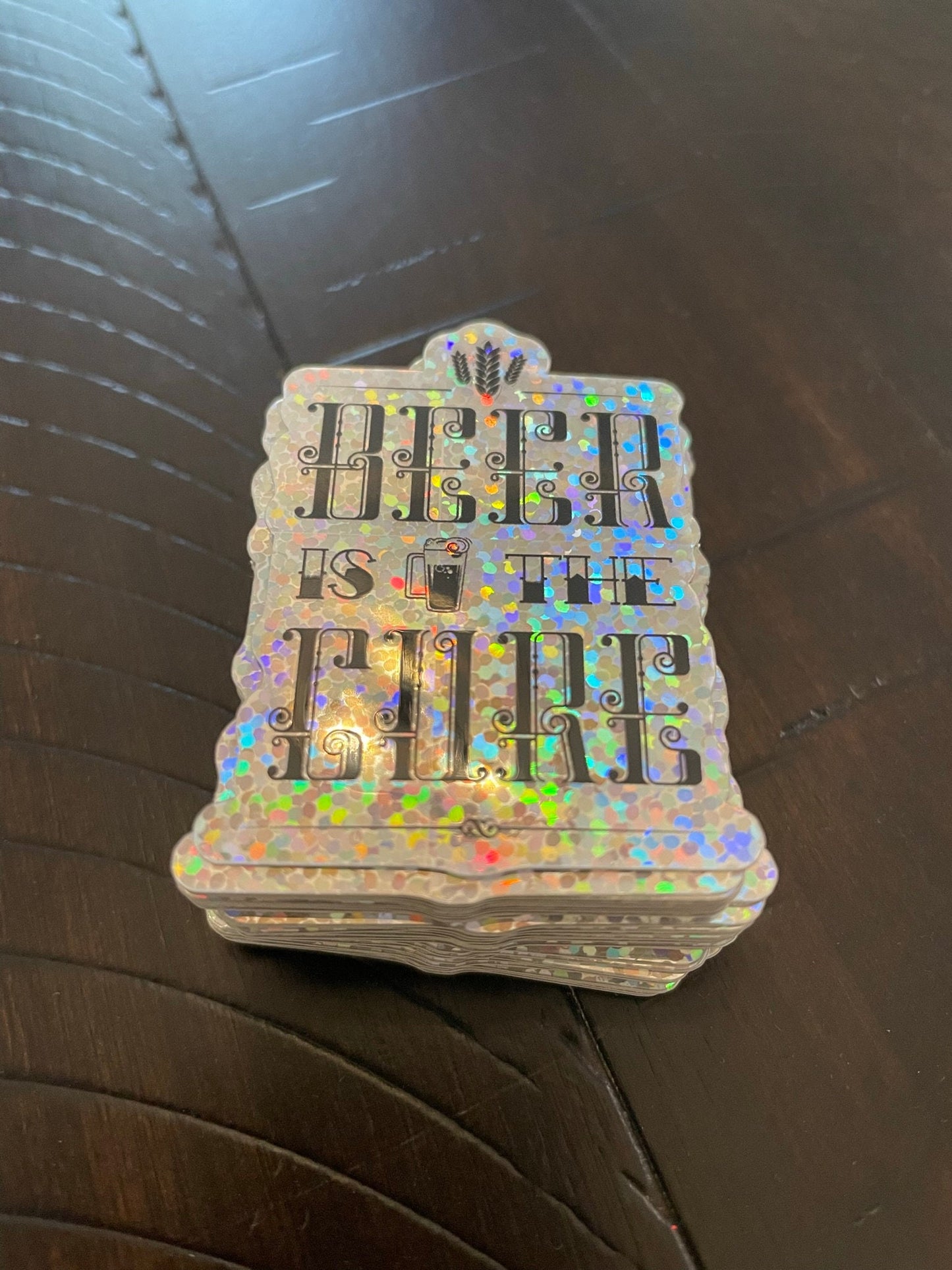 Beer is the Cure Glitter sticker - Perfect for laptops, water bottles and anywhere you can place a sticker