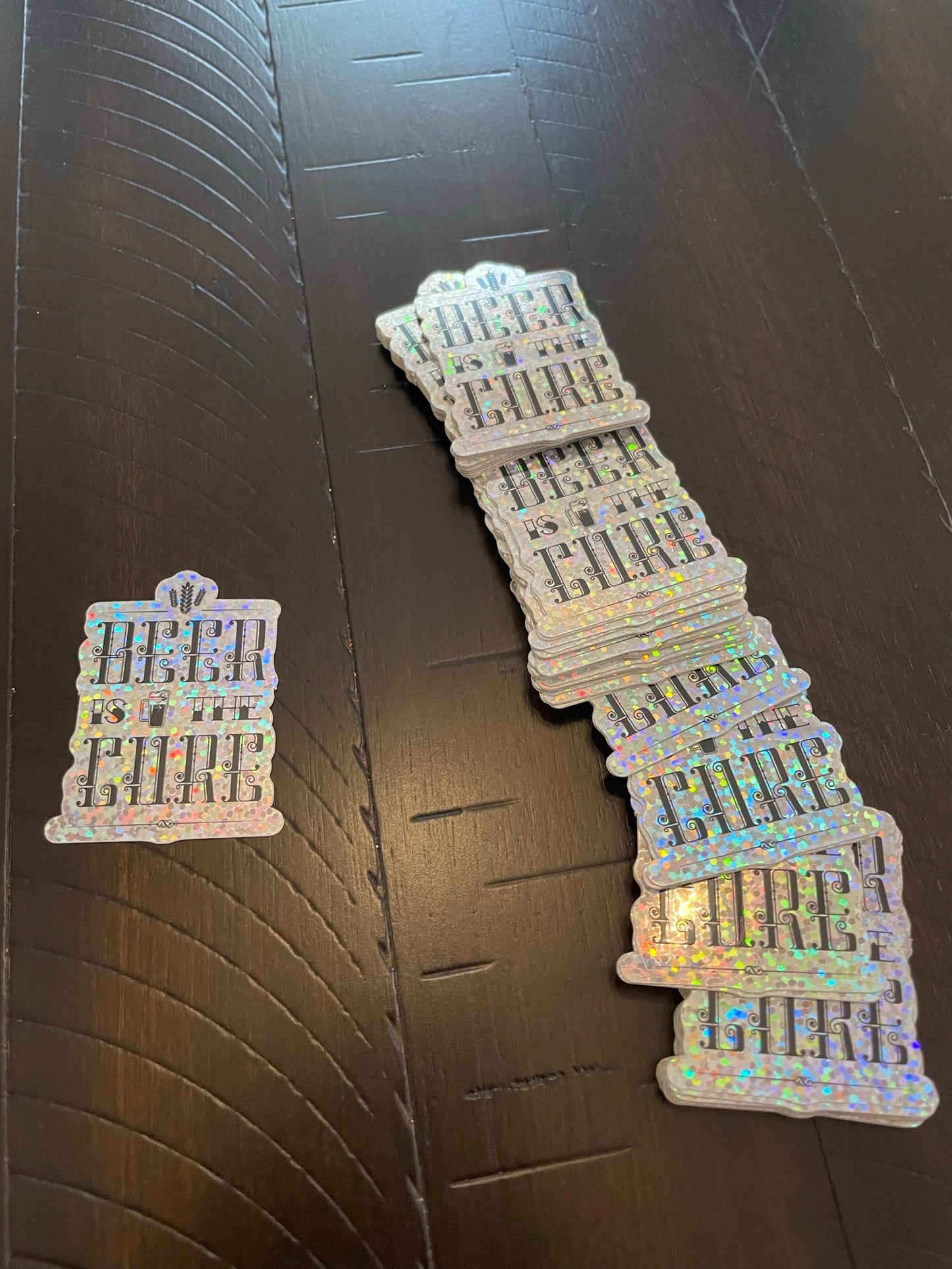 Beer is the Cure Glitter sticker - Perfect for laptops, water bottles and anywhere you can place a sticker