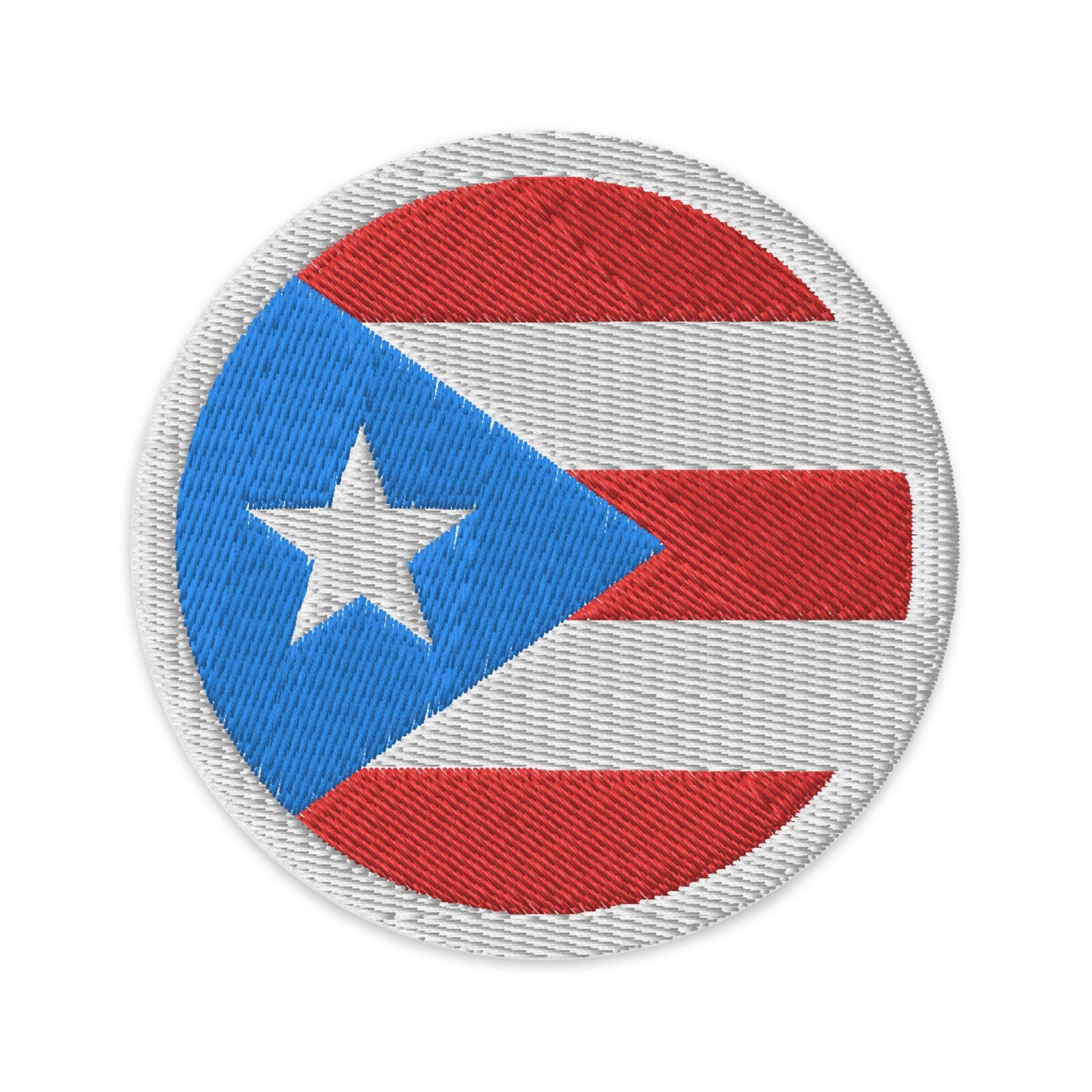 Embroidered Patch of the Puerto Rican Flag - Circular Version - for lovers of the boricuas and old San Juan or Rio Piedras