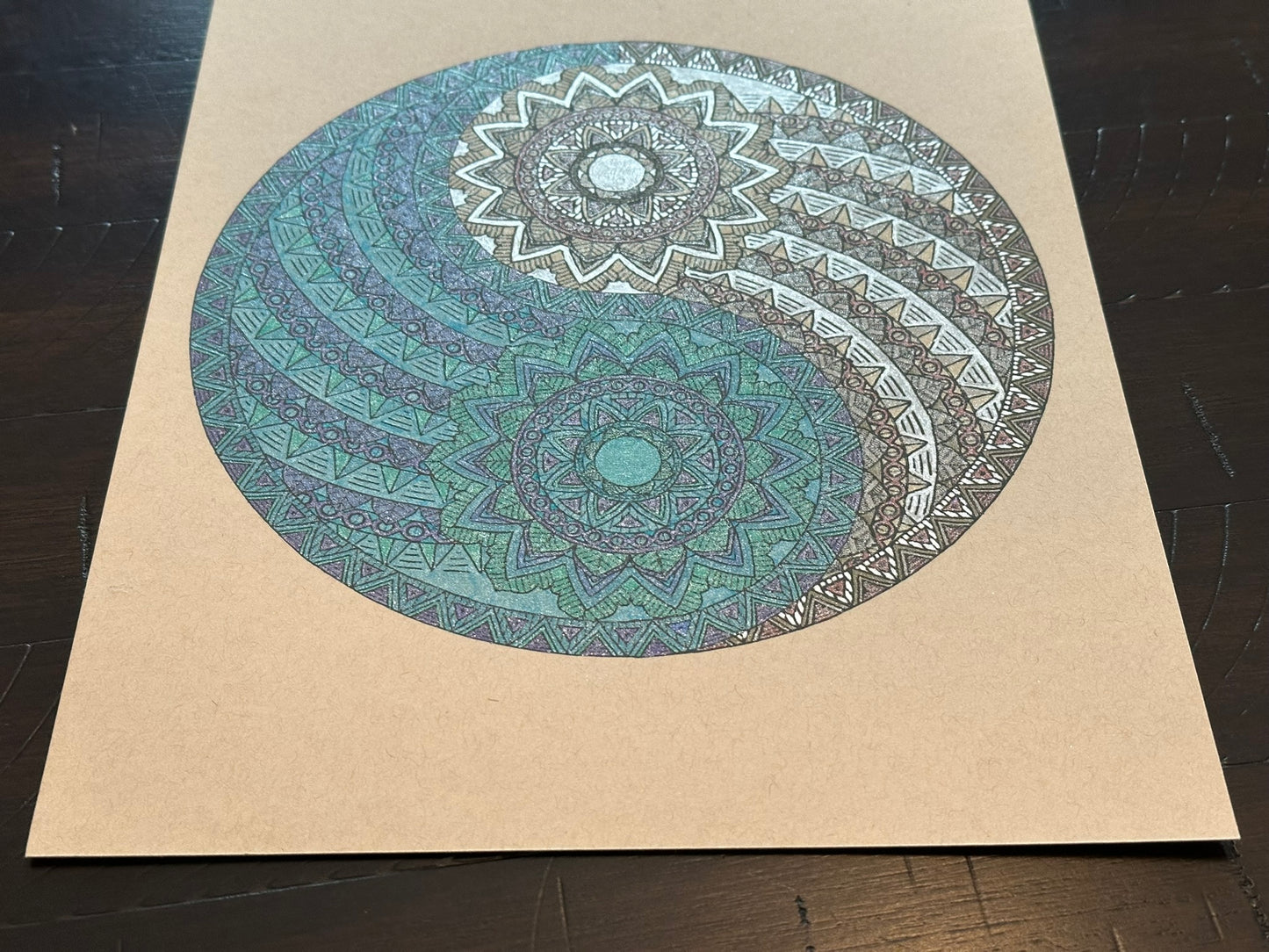 Ying Yang Mandala Print