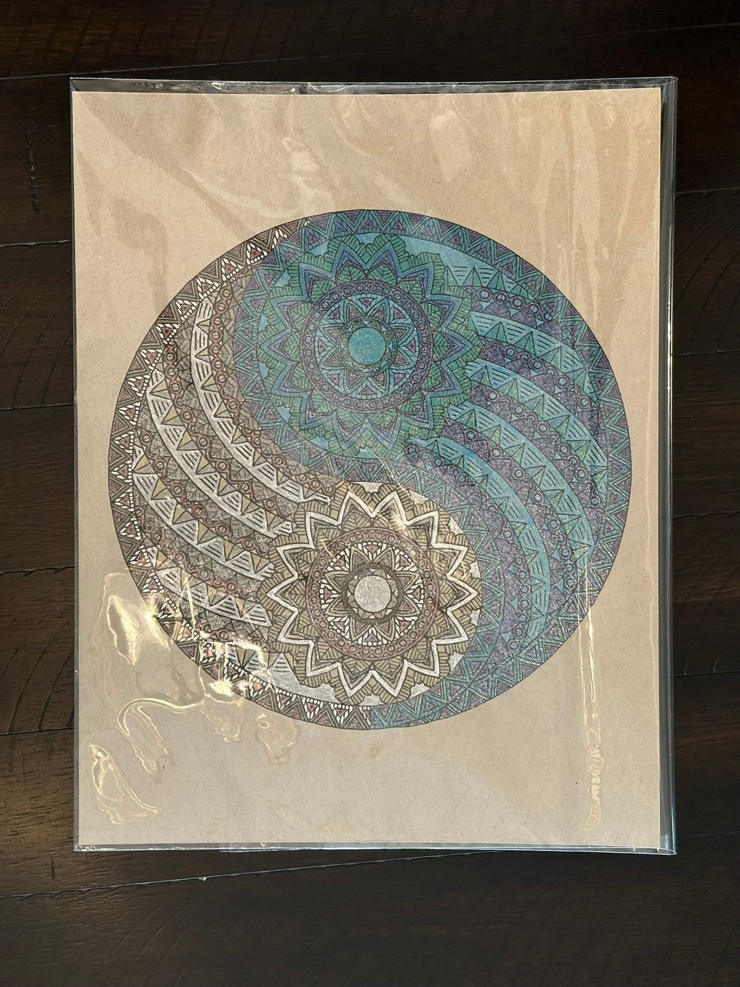 Ying Yang Mandala Print