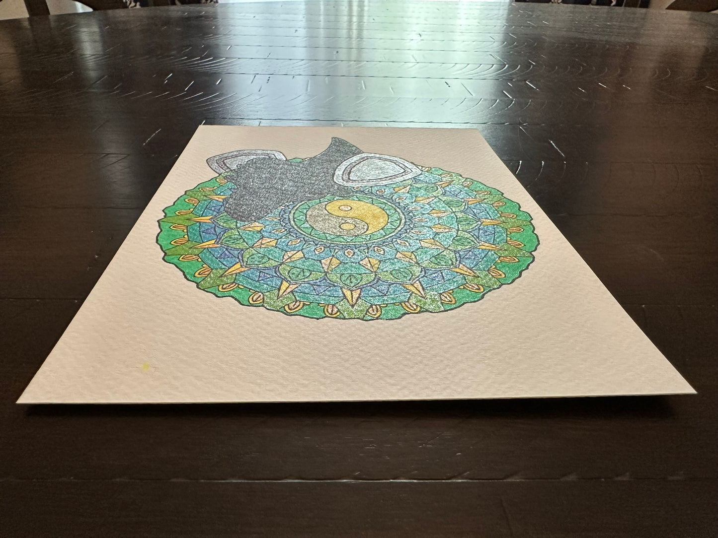 Green Haired Woman Mandala Print