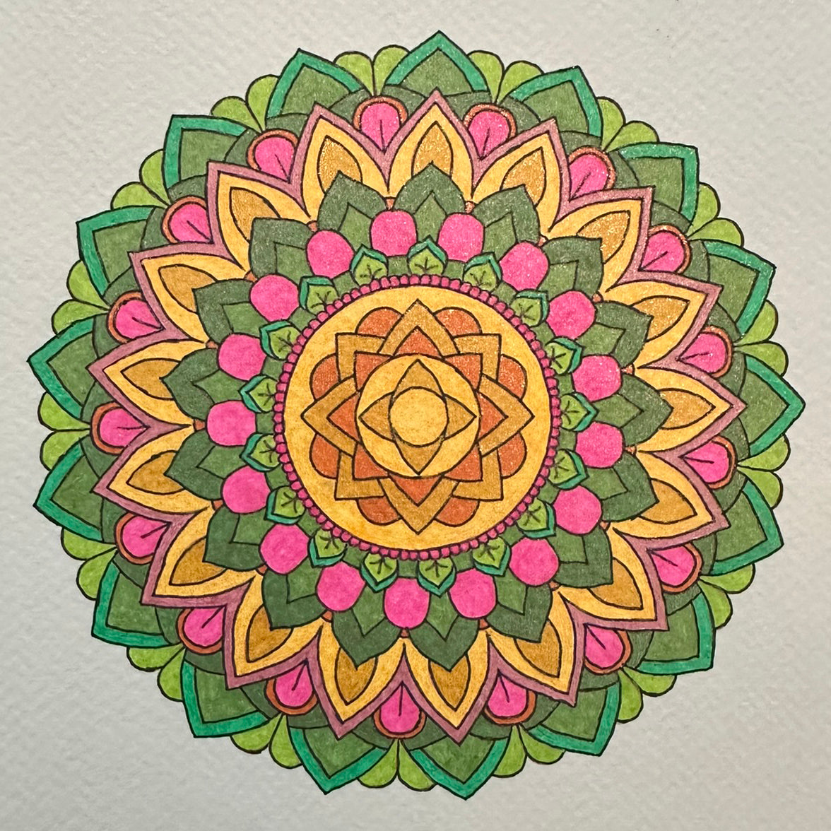 Round Flower Pattern Mandala Print