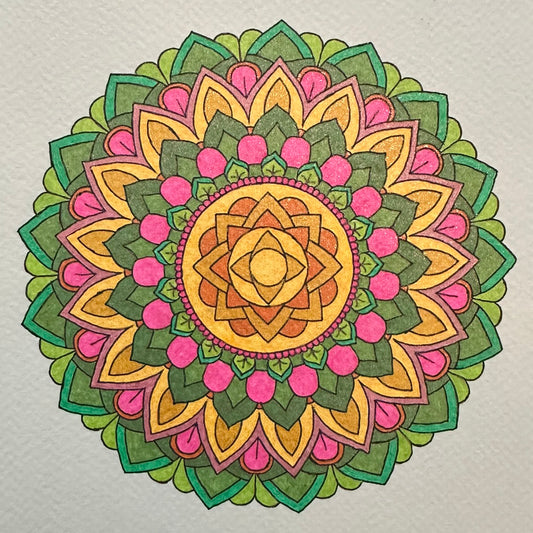 Round Flower Pattern Mandala Print