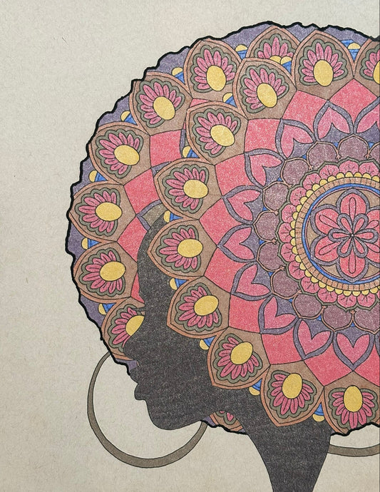 Sultry Hair Mandala Print