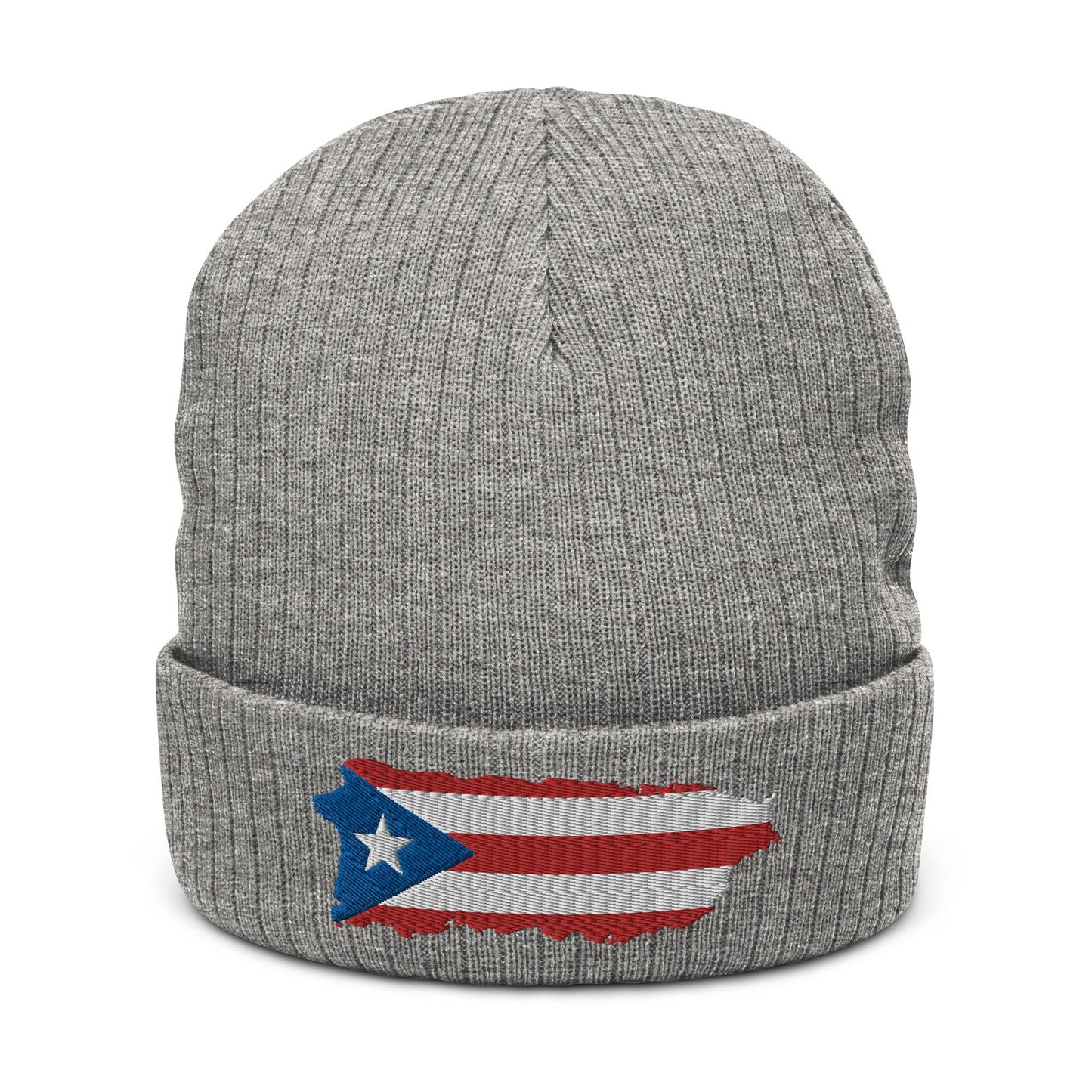 Ribbed knit beanie with the Island of Puerto Rico Logo - available in 5 colors - get ready to be stylish in the cold and stay warm!
