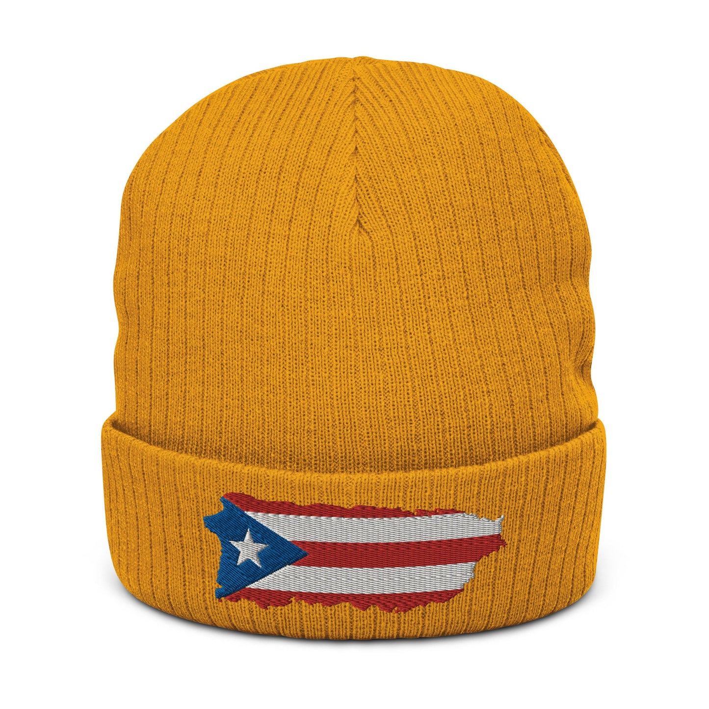 Ribbed knit beanie with the Island of Puerto Rico Logo - available in 5 colors - get ready to be stylish in the cold and stay warm!