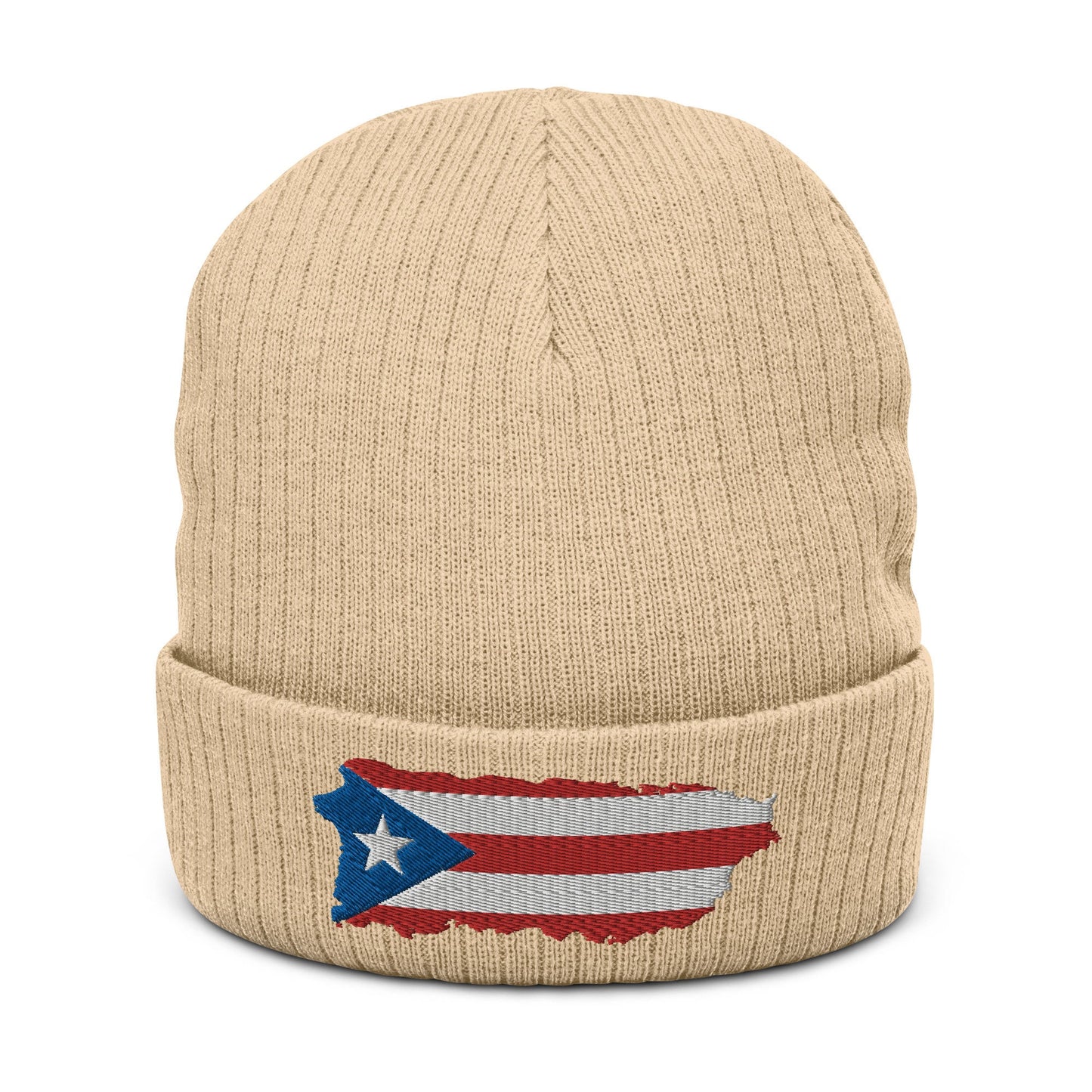 Ribbed knit beanie with the Island of Puerto Rico Logo - available in 5 colors - get ready to be stylish in the cold and stay warm!