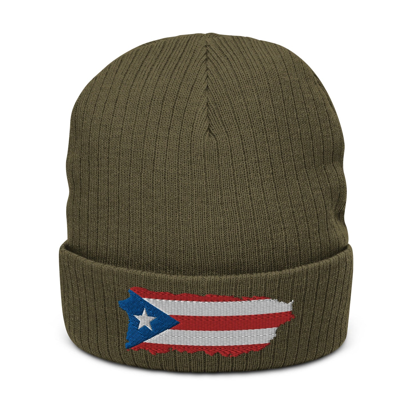Ribbed knit beanie with the Island of Puerto Rico Logo - available in 5 colors - get ready to be stylish in the cold and stay warm!