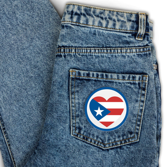 Embroidered patches with Puerto Rican Heart