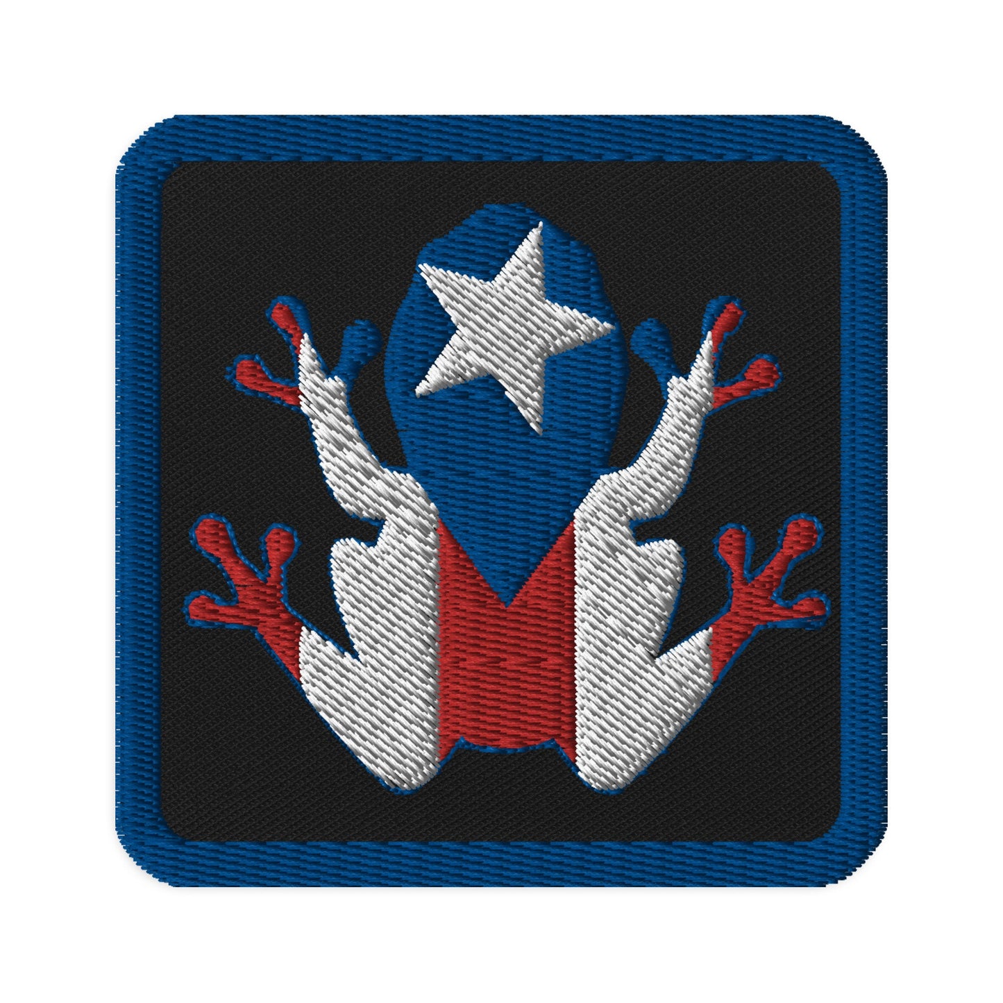 Embroidered patches with Coqui Frog Design
