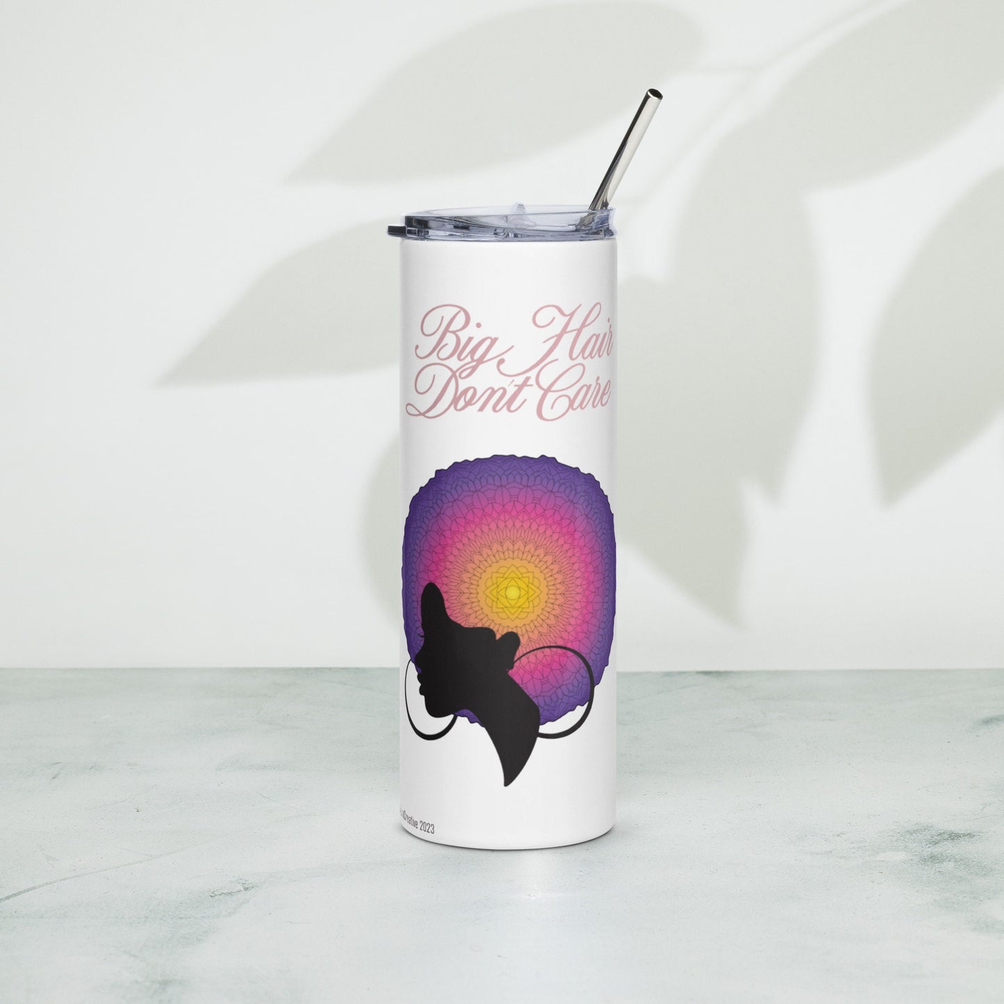 Stainless steel tumbler with Big Hair Design