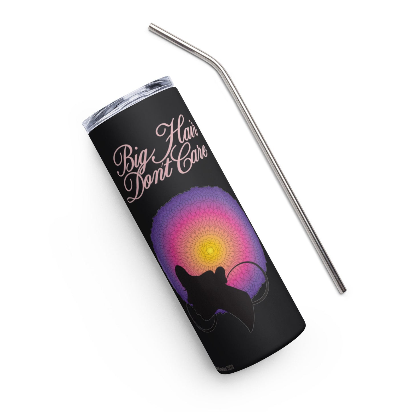 Stainless steel tumbler with Big Hair Design