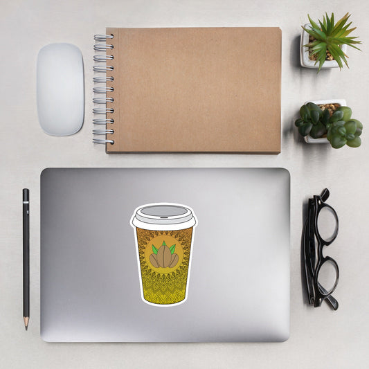 Mandala Coffee Cup Bubble-free sticker