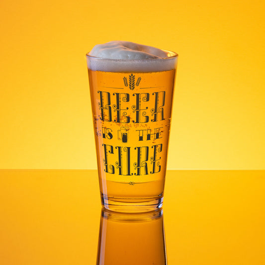 Shaker pint glass - With Beer is the cure artwork - Celebration