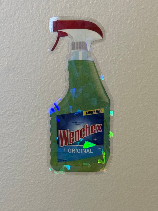 Clear Stickers of Green Cleaner with Cracked Ice Effect - Get rid of wenches - funny and snarky - View at different angles to see the effect