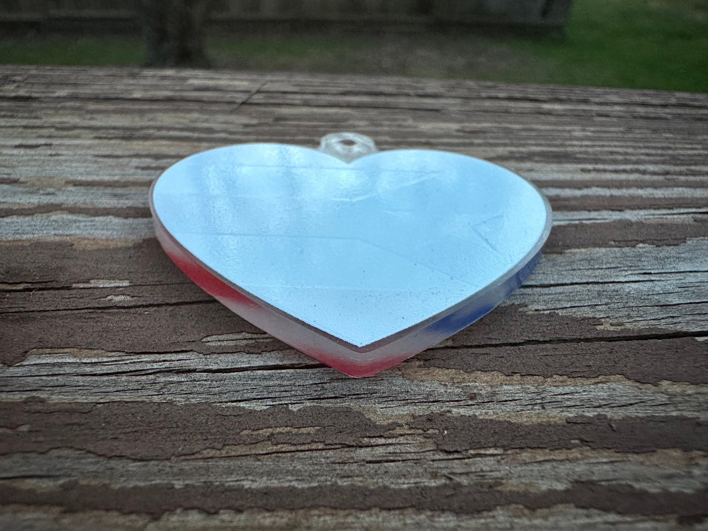 Heart Shaped Acrylic Keychainof a Puerto Rican Flag - red white and blue - Patriotic Flags - cute souvenir or gift - Island of enchantment