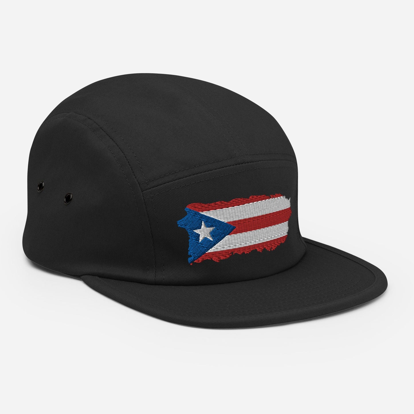 Five Panel Cap With the Island of Puerto Rico flag embroidered on the Front - Puerto Rican Day Parade - Celebrate your Borican roots