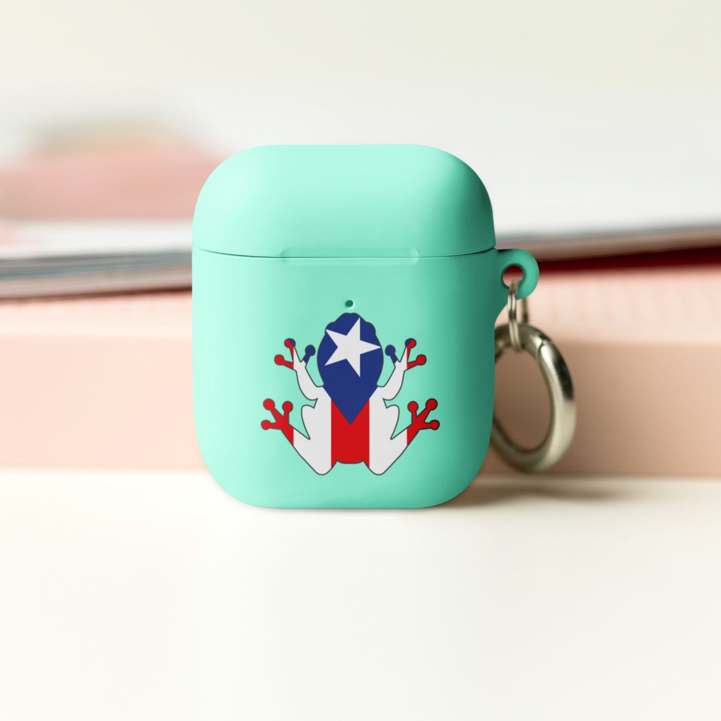 Rubber Case for AirPods® with Coqui Frog Design